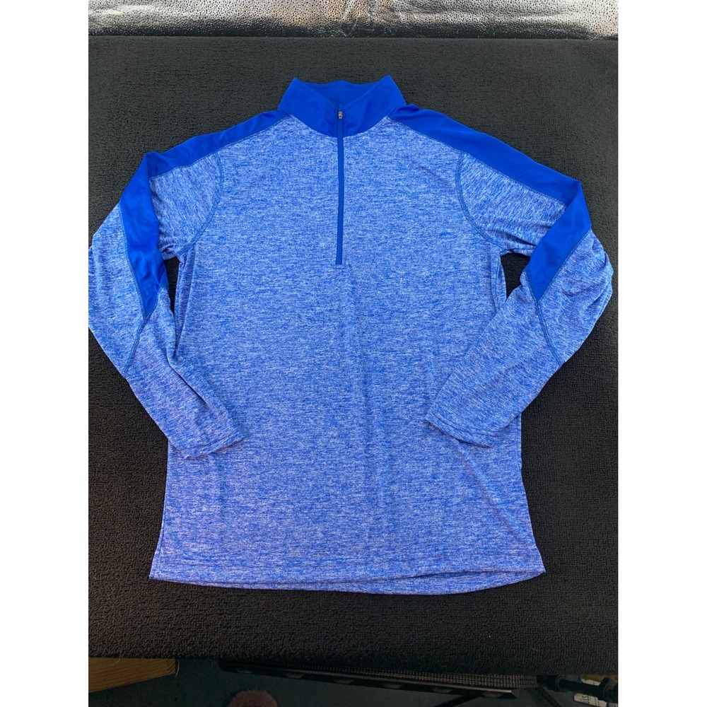 Holloway Adult Pullover Performance‎ Quarter Zip Athletic Shirt Blue Medium